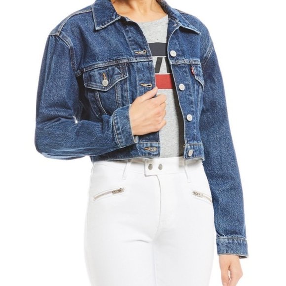 levi's cropped denim jacket